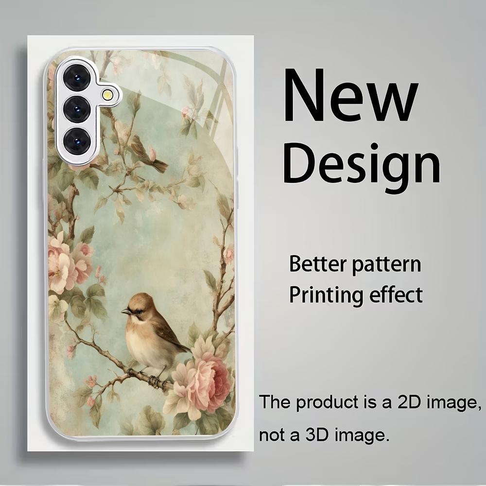 Fragrance Quotes - Vogelzang Bloemengeur Verzilverd Glazen Telefoonhoesje Geschikt